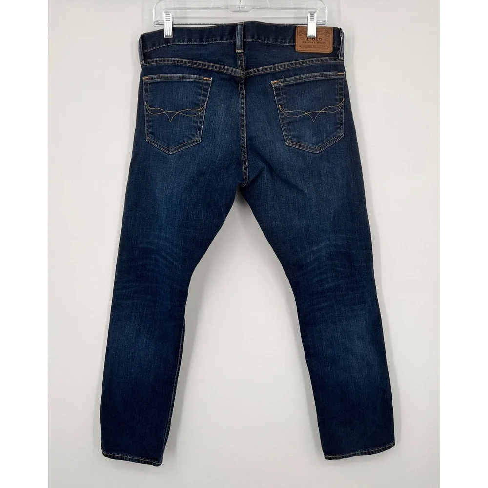 Polo Ralph Lauren Sullivan Slim Jeans Mens 33x30 Dark‎ Wash Blue Denim Pants